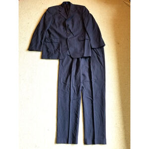 Mens Suit-ALEXANDRE-LONDON-SAVILE ROW-navy pinstriped wool 3-button-US 42L 32X33